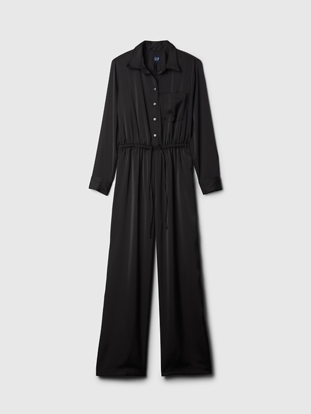 Gap Recycled Satin Jumpsuit in Black
